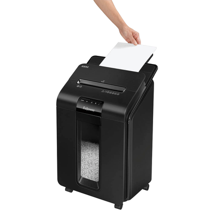Artikelbild 7 für AKTION: Fellowes AutoMax 100M Aktenvernichter mit Partikelschnitt P-4, 4 x 10 mm, bis 100 Blatt, schwarz, Artikelnummer 742843