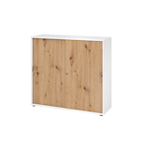 Artikelbild 1 für HAMMERBACHER Schiebetürenschrank 1753S, V1753S/W/R/BM asteiche, weiß 2 Fachböden 120,0 x 40,0 x 110,0 cm, Artikelnummer 376846