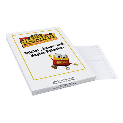 Artikelbild für 100 office discount Etiketten weiß 210,0 x 297,0 mm, Artikelnummer 711648