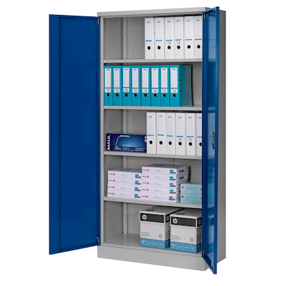 Artikelbild 9 für AKTION: Gürkan Stahlschrank 108850 lichtgrau, enzianblau 92,0 x 42,0 x 195,0 cm, zerlegt, Artikelnummer 118012