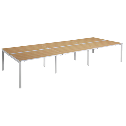 Artikelbild für PAPERFLOW easyDesk Doppelschreibtisch buche rechteckig, 4-Fuß-Gestell weiß 360,0 x 166,0 cm, Artikelnummer 527965