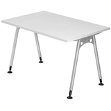 Artikelbild 1 für HAMMERBACHER AS12 höhenverstellbarer Schreibtisch weiß rechteckig, A-Fuß-Gestell silber 120,0 x 80,0 cm, Artikelnummer 964150