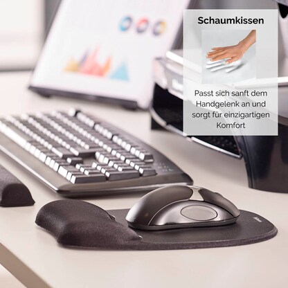 Artikelbild 4 für Fellowes Mousepad mit Handgelenkauflage Memory Foam schwarz, Artikelnummer 780179