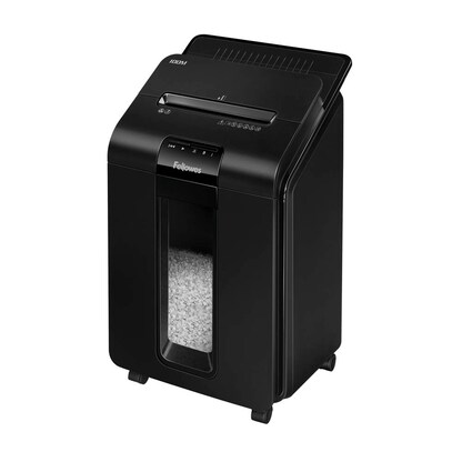 Artikelbild 5 für AKTION: Fellowes AutoMax 100M Aktenvernichter mit Partikelschnitt P-4, 4 x 10 mm, bis 100 Blatt, schwarz, Artikelnummer 742843