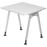 Artikelbild 1 für HAMMERBACHER AS08 höhenverstellbarer Schreibtisch weiß quadratisch, A-Fuß-Gestell silber 80,0 x 80,0 cm, Artikelnummer 963780