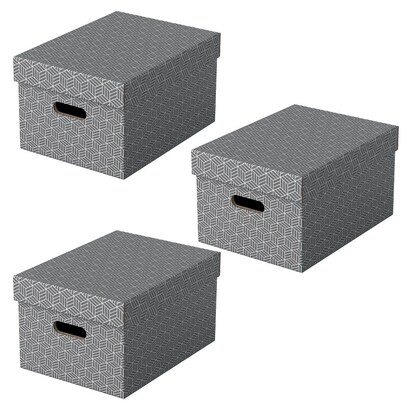 Artikelbild 10 für 3 Esselte Home Aufbewahrungsboxen 17,5 l grau 26,5 x 36,5 x 20,5 cm, Artikelnummer 652273