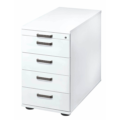 Artikelbild für HAMMERBACHER SC50 Standcontainer weiß 5 Auszüge 42,8 x 80,0 x 72,0 - 76,0 cm, Artikelnummer 867299