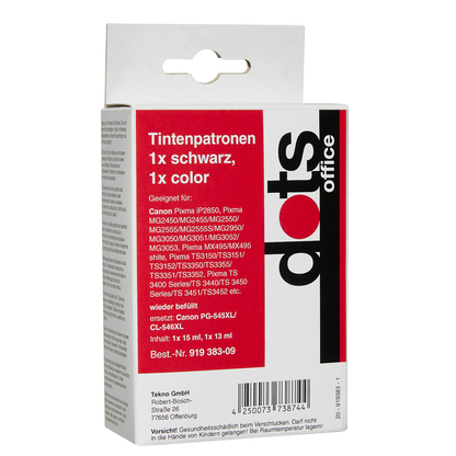 Artikelbild 2 für dots schwarz, color Druckköpfe kompatibel zu Canon PG-545XL + CL-546XL, 2er-Set, Artikelnummer 919383