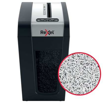 Artikelbild 10 für Rexel Secure MC6-SL Aktenvernichter mit Partikelschnitt P-5, 2 x 15 mm, bis 6 Blatt, schwarz, Artikelnummer 437204