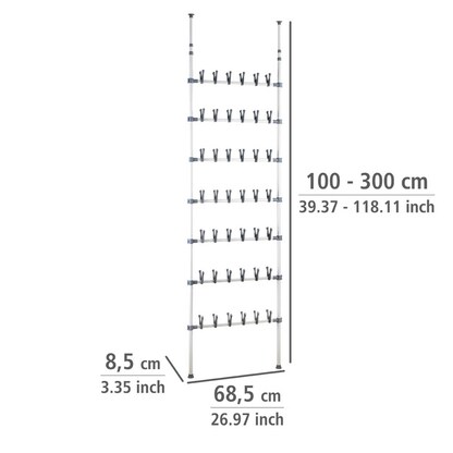 Artikelbild 4 für WENKO Teleskop-Schuhregal Atlas weiß 68,5 x 8,5 x 100,0 - 300,0 cm, Artikelnummer 532198