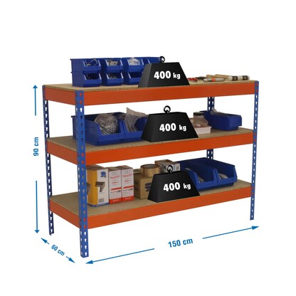 Artikelbild 2 für Simonrack Werkbank SIMONWORK BASIC 3 orange, blau 150,0 x 60,0 x 90,0 cm, Artikelnummer 980744