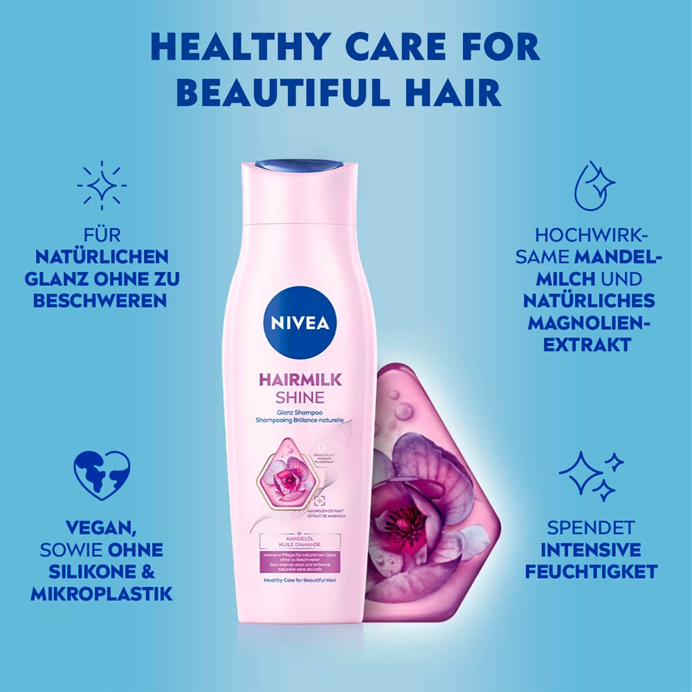 NIVEA Shampoo Diamant Glanz – 250 Ml, Für Normales, Glanzloses Haar