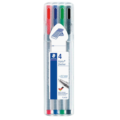 Artikelbild 2 für STAEDTLER triplus® 334 Fineliner farbsortiert 0,3 mm, 4 St., Artikelnummer 911331