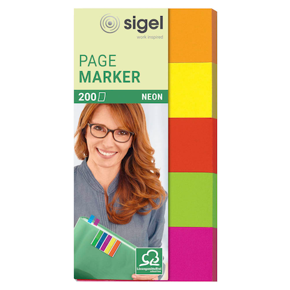 Artikelbild 3 für SIGEL NEON Haftmarker farbsortiert 5x 40 Streifen, Artikelnummer 255992