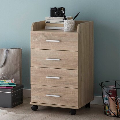 Artikelbild 2 für WOHNLING Rollcontainer sonoma-eiche 4 Auszüge 40,0 x 33,0 x 70,5 cm, Artikelnummer 540944