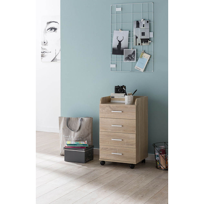 Artikelbild 3 für WOHNLING Rollcontainer sonoma-eiche 4 Auszüge 40,0 x 33,0 x 70,5 cm, Artikelnummer 540944