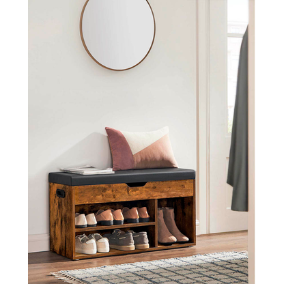 Artikelbild 4 für VASAGLE Schuhbank LHS30BX braun, schwarz Holz 80,0 cm, Artikelnummer 262299