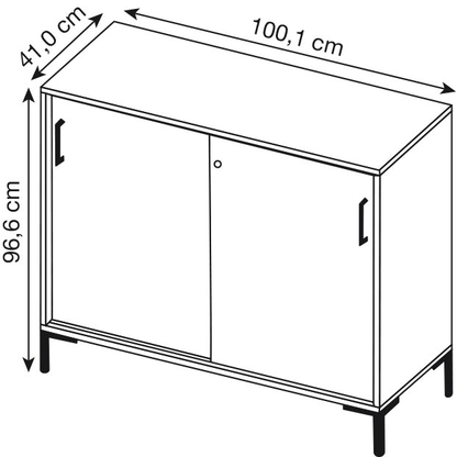 Artikelbild 2 für MÖBELPARTNER Schiebetürenschrank 2000, 701516 landhaus-eiche 2 Fachböden 100,1 x 41,0 x 96,6 cm, Artikelnummer 183964