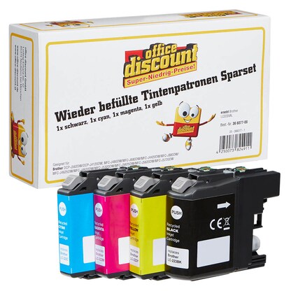 Artikelbild 18 für office discount schwarz, cyan, magenta, gelb Druckerpatronen kompatibel zu brother LC-223BK/C/M/Y, 4er-Set, Artikelnummer 366077
