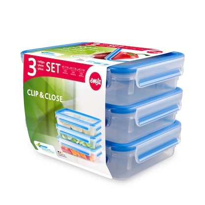 Artikelbild 10 für emsa Frischhaltedosen CLIP & CLOSE 5,8 cm hoch transparent 3x 1,2 l, 3 St., Artikelnummer 670321