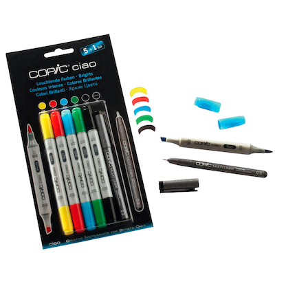 Artikelbild 2 für COPIC® Ciao 5+1 Layoutmarker-Set farbsortiert 1,0 + 6,0 mm, 6 St., Artikelnummer 717227