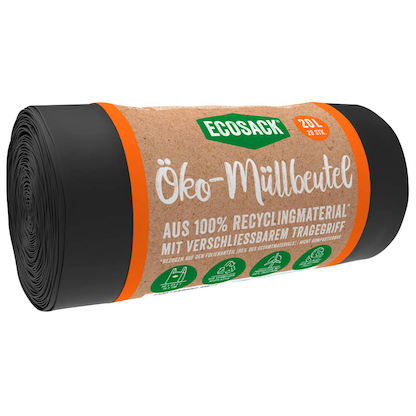 Artikelbild 2 für ECOSACK® Öko-Müllbeutel 20,0 l schwarz 20 µm, 20 St., Artikelnummer 240661