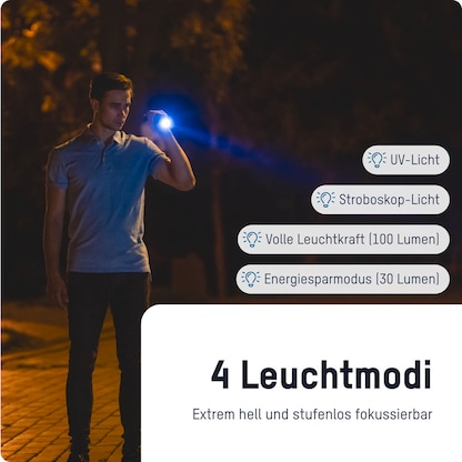 Artikelbild 4 für ANSMANN Action 400 UV LED Taschenlampe schwarz 5,0 cm, 4.200 Lux, 90 Lumen, 3 W, Artikelnummer 629457