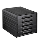 Artikelbild 1 für cep Schubladenbox Smoove schwarz 107111011, DIN A4 mit 5 Schubladen, Artikelnummer 429487