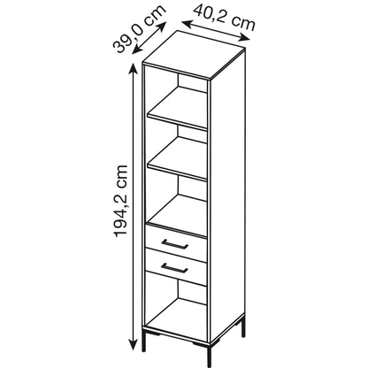 Artikelbild 2 für MÖBELPARTNER Regalschrank 2000, 146468 landhaus-eiche 40,2 x 39,0 x 194,2 cm, Artikelnummer 183984