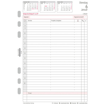 Artikelbild 3 für CHRONOPLAN Kalendereinlage 2026 Jahres-Set mit Tagesplänen A5, Artikelnummer 590949