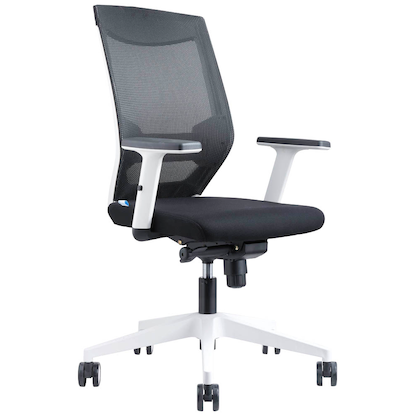 Artikelbild für rocada Bürostuhl, 908W-4 Stoff schwarz, Gestell weiß, Artikelnummer 986497