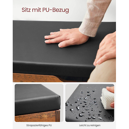 Artikelbild 11 für VASAGLE Schuhbank LHS30BX braun, schwarz Holz 80,0 cm, Artikelnummer 262299