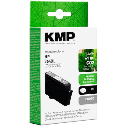 Artikelbild 2 für KMP Foto schwarz Druckerpatrone kompatibel zu HP 364XL (CB322EE), Artikelnummer 575157