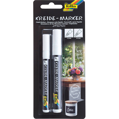 Artikelbild 2 für folia Kreidemarker-Set weiß 1,0 - 5,0 mm, 2 St., Artikelnummer 675872