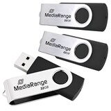 Artikelbild 1 für 3 MediaRange USB-Sticks MR910-3 schwarz, silber 16 GB, Artikelnummer 570399