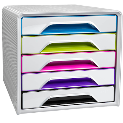 Artikelbild 5 für cep Schubladenbox Smoove weiß/bunt 1071110921, DIN A4 mit 5 Schubladen, Artikelnummer 429474