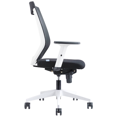 Artikelbild 3 für rocada Bürostuhl, 908W-4 Stoff schwarz, Gestell weiß, Artikelnummer 986497