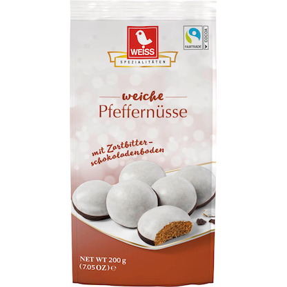 Artikelbild für WEISS Pfeffernüsse mit Schokoladenboden 200,0 g, Artikelnummer 100707