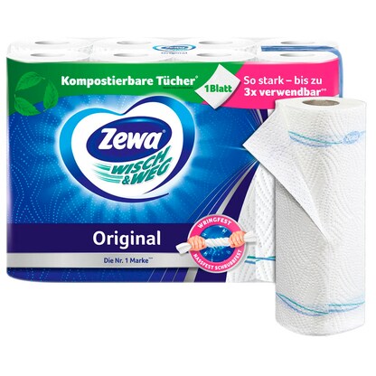 Artikelbild 13 für Zewa Küchenrollen WISCH&WEG Original 2-lagig, 8 Rollen, Artikelnummer 536180