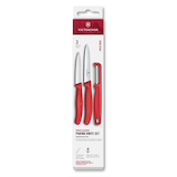 Artikelbild 1 für VICTORINOX Küchenmesser + Sparschäler Swiss Classic silber, rot glatt, 1 Set, Artikelnummer 533461