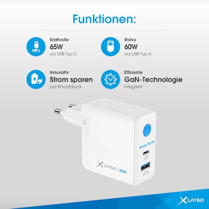 Artikelbild 3 für XLAYER Power Saver 65W Ladeadapter weiß, 65 Watt, Artikelnummer 877904