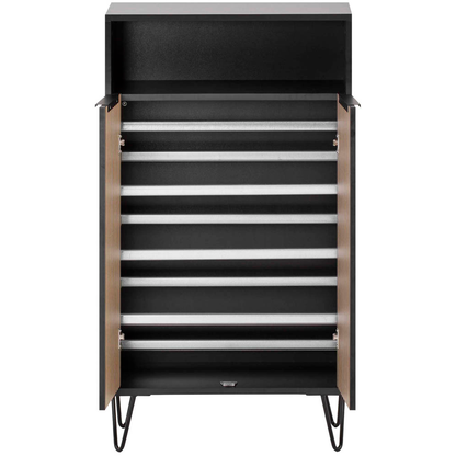 Artikelbild 4 für MÖBELPARTNER Schuhschrank Hank, 157162 schwarz, Akustikoptik 60,2 x 33,1 x 107,09 cm, Artikelnummer 255168