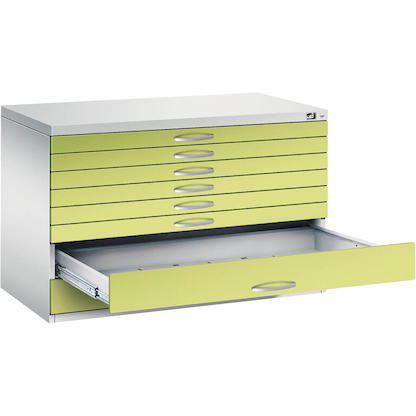 Artikelbild für CP 7100 Planschrank clowngrün, lichtgrau 8 Schubladen 110,0 x 76,5 x 76,0 cm, Artikelnummer 683065