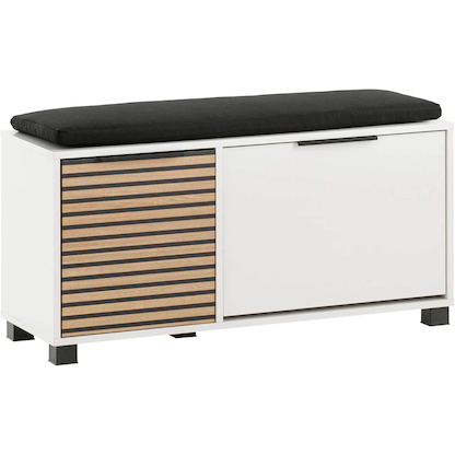 Artikelbild 7 für MÖBELPARTNER Schuhbank Loft 157169 weiß, Aktustikoptik Holz 98,4 cm, Artikelnummer 255147