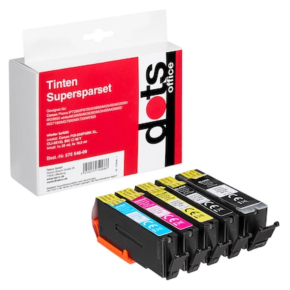 Artikelbild 9 für dots 2x schwarz, cyan, magenta, gelb Druckerpatronen kompatibel zu Canon PGI-550 XL PGBK, CLI-551 XL BK/C/M/Y, Artikelnummer 575546