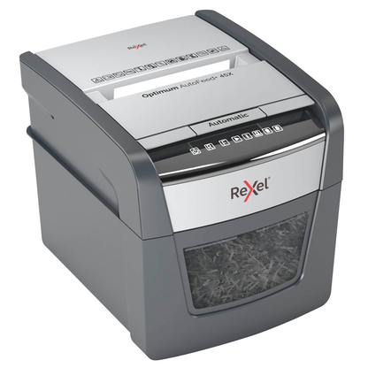 Artikelbild 5 für AKTION: Rexel Optimum AutoFeed+ 45X Aktenvernichter mit Partikelschnitt P-4, 4 x 28 mm, bis 45 Blatt, schwarz mit 15 Euro CashBack, Artikelnummer 267342