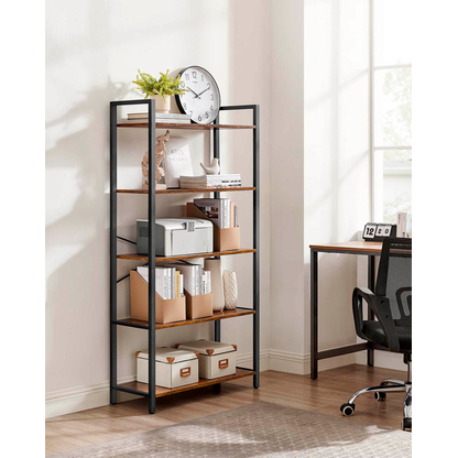 Artikelbild 2 für VASAGLE Bücherregal braun, schwarz 66,0 x 30,0 x 153,0 cm, Artikelnummer 289359