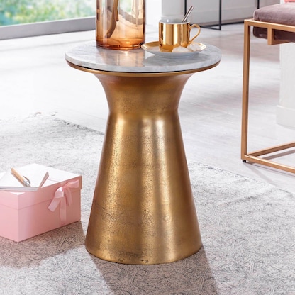 Artikelbild 3 für WOHNLING Beistelltisch Marmor weiß, marmor 35,0 x 35,0 x 45,0 cm, Artikelnummer 166258