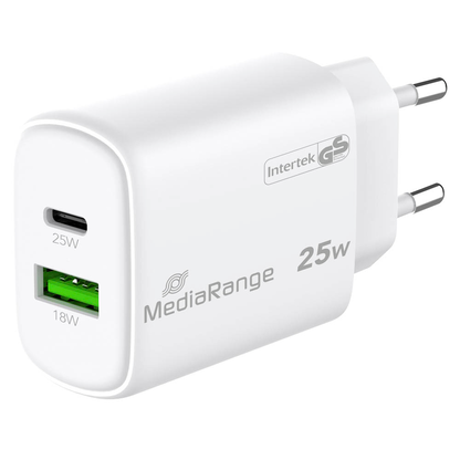 Artikelbild 22 für MediaRange 25W USB A/USB C Quick Charge Ladeadapter weiß, 25 Watt, Artikelnummer 491599