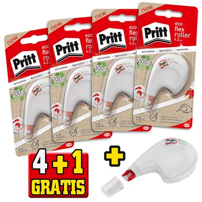 Artikelbild 20 für 4 + 1 GRATIS: 4 Pritt Korrekturroller eco flex 4,2 mm + GRATIS 1 St., Artikelnummer 149201